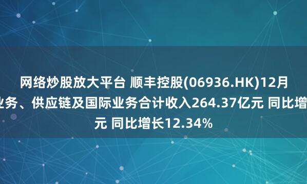 网络炒股放大平台 顺丰控股(06936.HK)12月速运物流业务、供应链及国际业务合计收入264.37亿元 同比增长12.34%